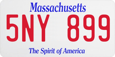 MA license plate 5NY899