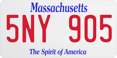 MA license plate 5NY905