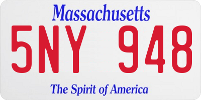 MA license plate 5NY948