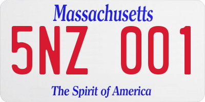 MA license plate 5NZ001