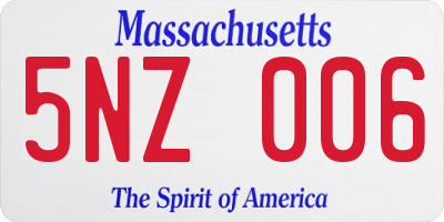 MA license plate 5NZ006