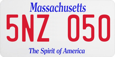 MA license plate 5NZ050