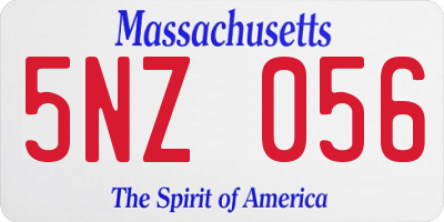 MA license plate 5NZ056