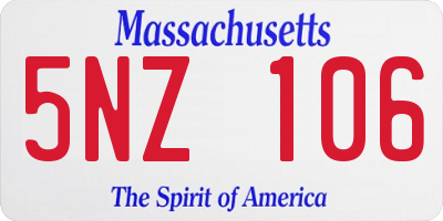 MA license plate 5NZ106