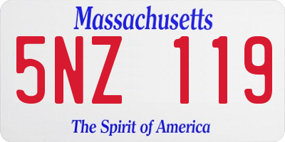MA license plate 5NZ119