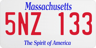 MA license plate 5NZ133