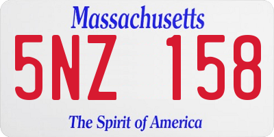 MA license plate 5NZ158