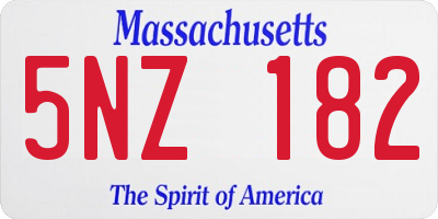 MA license plate 5NZ182