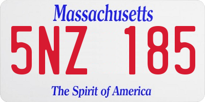 MA license plate 5NZ185