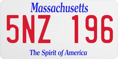 MA license plate 5NZ196