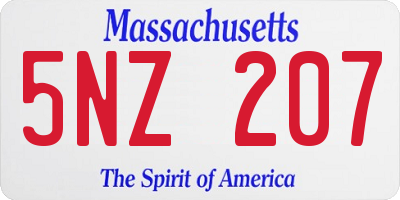 MA license plate 5NZ207