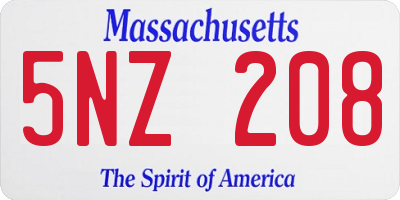 MA license plate 5NZ208