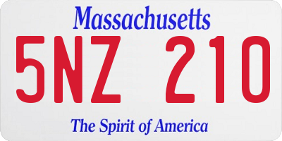 MA license plate 5NZ210