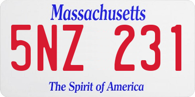 MA license plate 5NZ231