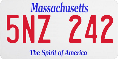 MA license plate 5NZ242