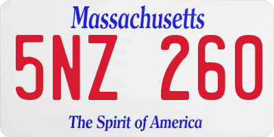 MA license plate 5NZ260