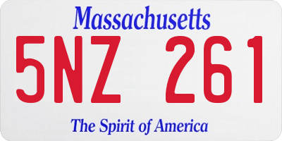 MA license plate 5NZ261