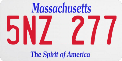 MA license plate 5NZ277