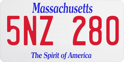 MA license plate 5NZ280
