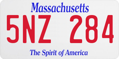 MA license plate 5NZ284