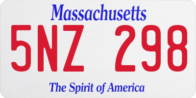 MA license plate 5NZ298