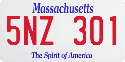 MA license plate 5NZ301