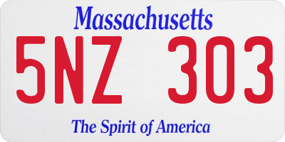 MA license plate 5NZ303
