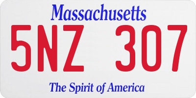 MA license plate 5NZ307
