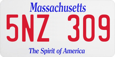 MA license plate 5NZ309