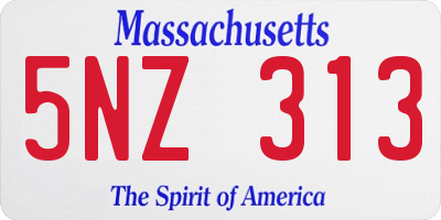 MA license plate 5NZ313