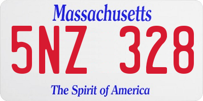 MA license plate 5NZ328