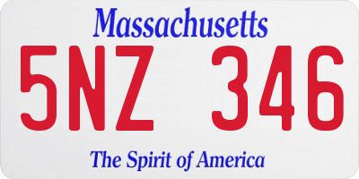MA license plate 5NZ346
