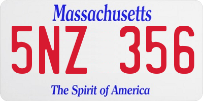MA license plate 5NZ356