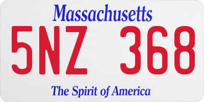 MA license plate 5NZ368