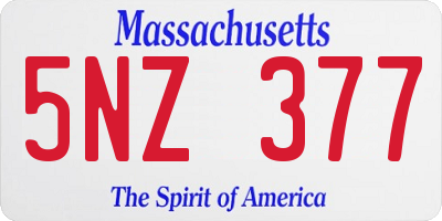MA license plate 5NZ377