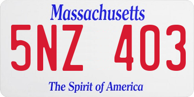 MA license plate 5NZ403