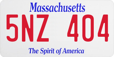 MA license plate 5NZ404