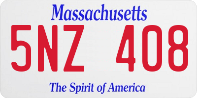 MA license plate 5NZ408