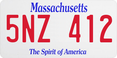 MA license plate 5NZ412