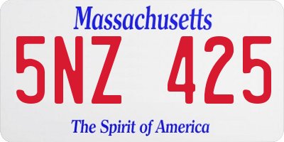 MA license plate 5NZ425