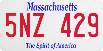 MA license plate 5NZ429