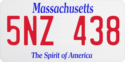 MA license plate 5NZ438