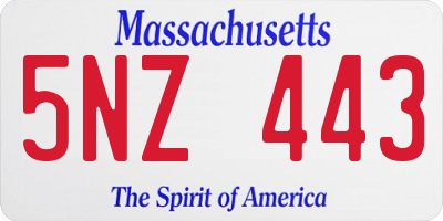 MA license plate 5NZ443