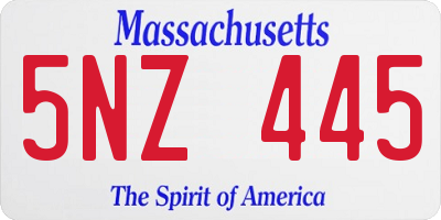 MA license plate 5NZ445