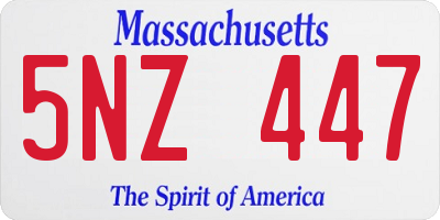 MA license plate 5NZ447