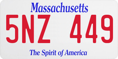 MA license plate 5NZ449