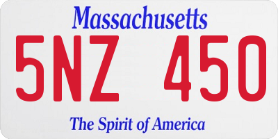 MA license plate 5NZ450
