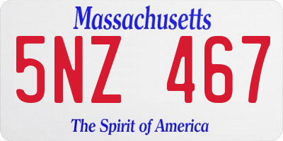 MA license plate 5NZ467