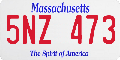 MA license plate 5NZ473