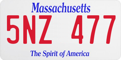 MA license plate 5NZ477